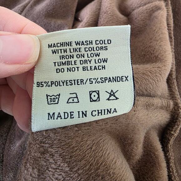 SACRE Brown Velour Zip Hoodie Jacket Womens Size Large Long Sleeve - Picture 10 of 10